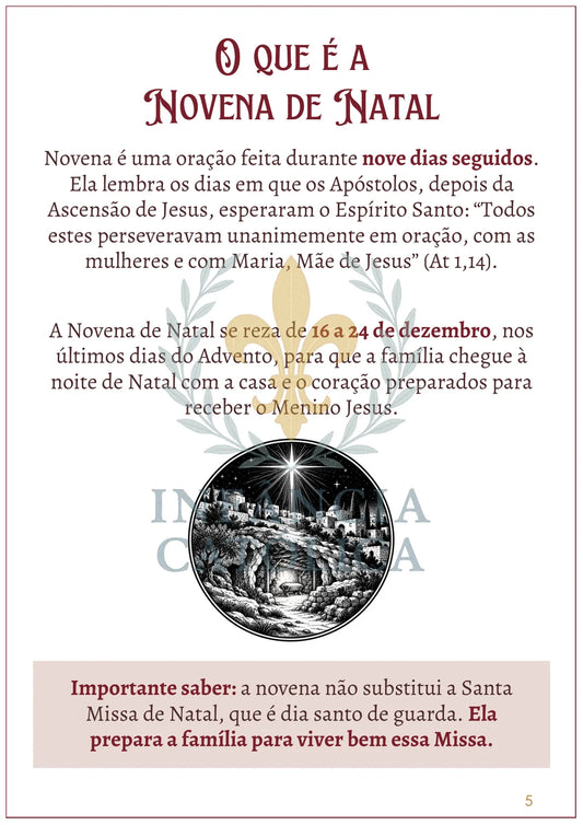 Página do livro Novena de Natal - Guia de Oração para a Família, amostra 1