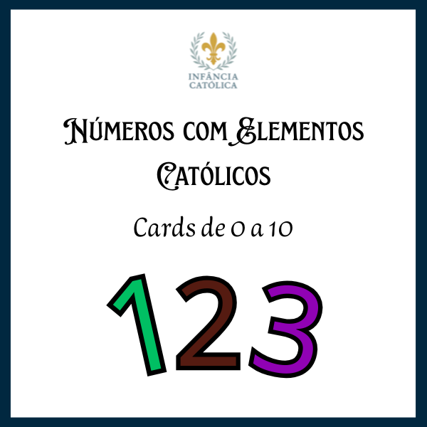 Números com Elementos Católicos - Cards de 0 a 10