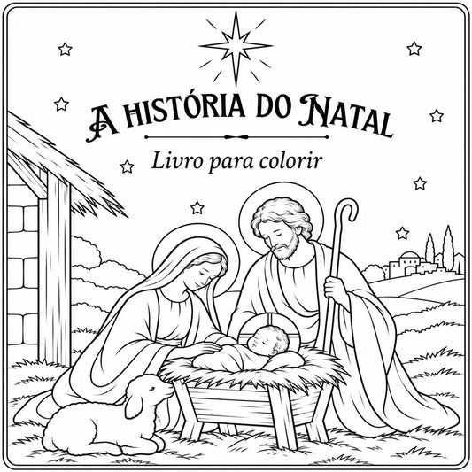 Capa do livro A História do Natal - Livro para Colorir
