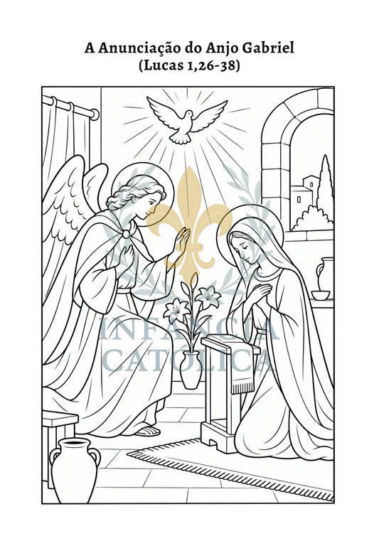 Página do livro A História do Natal - Livro para Colorir, amostra 1