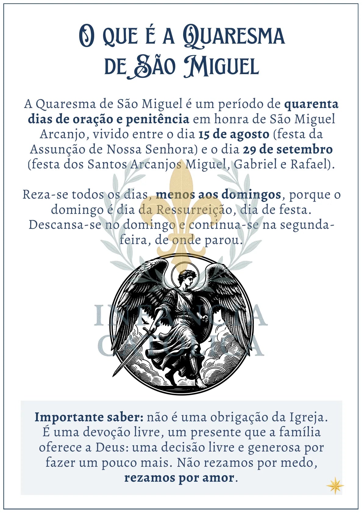 Quaresma de São Miguel - Guia de Oração para a Família