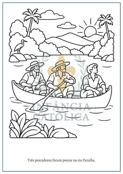 Página do livro Nossa Senhora Aparecida - Livro para Colorir, amostra 1