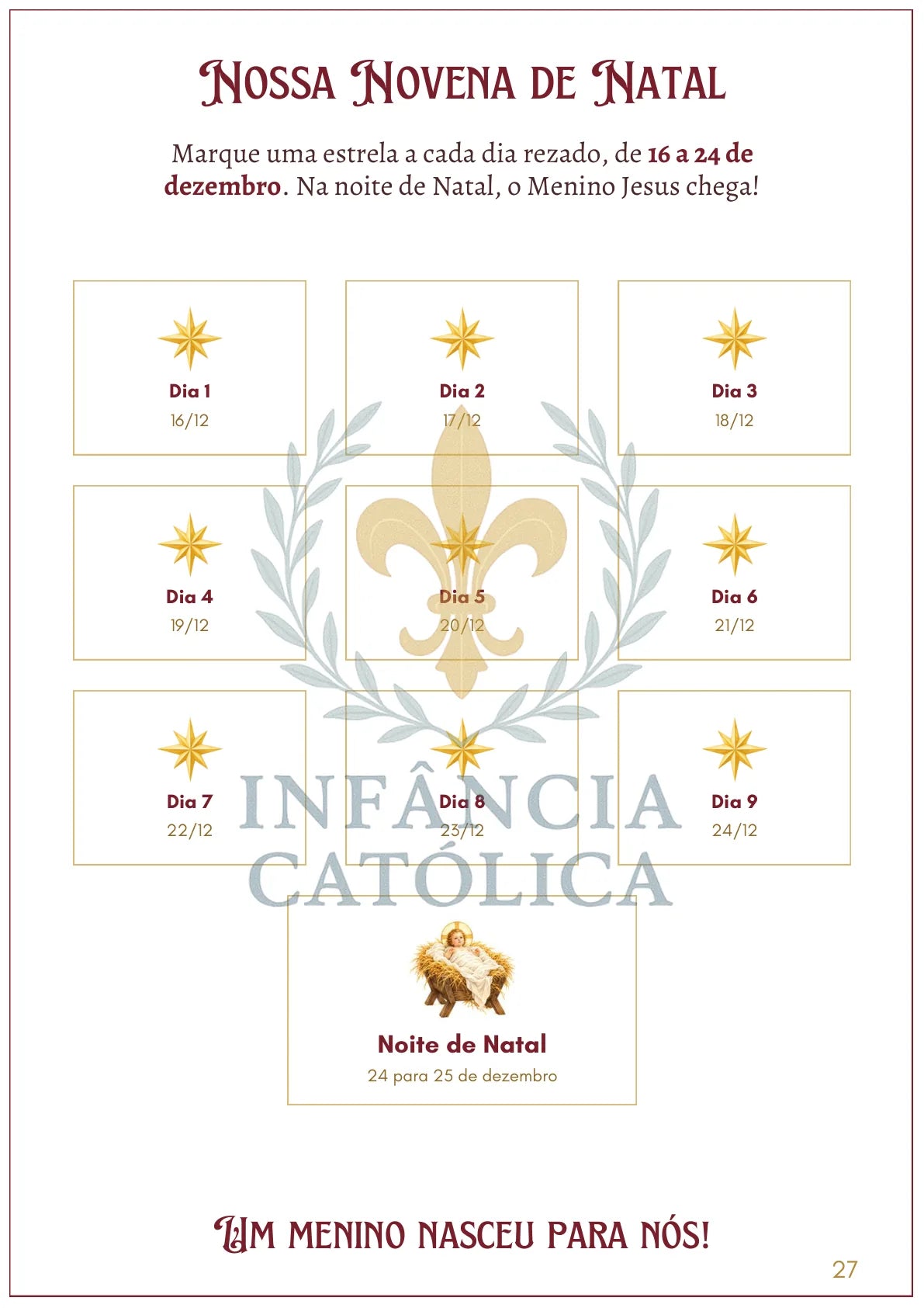 Página do livro Novena de Natal - Guia de Oração para a Família, amostra 6
