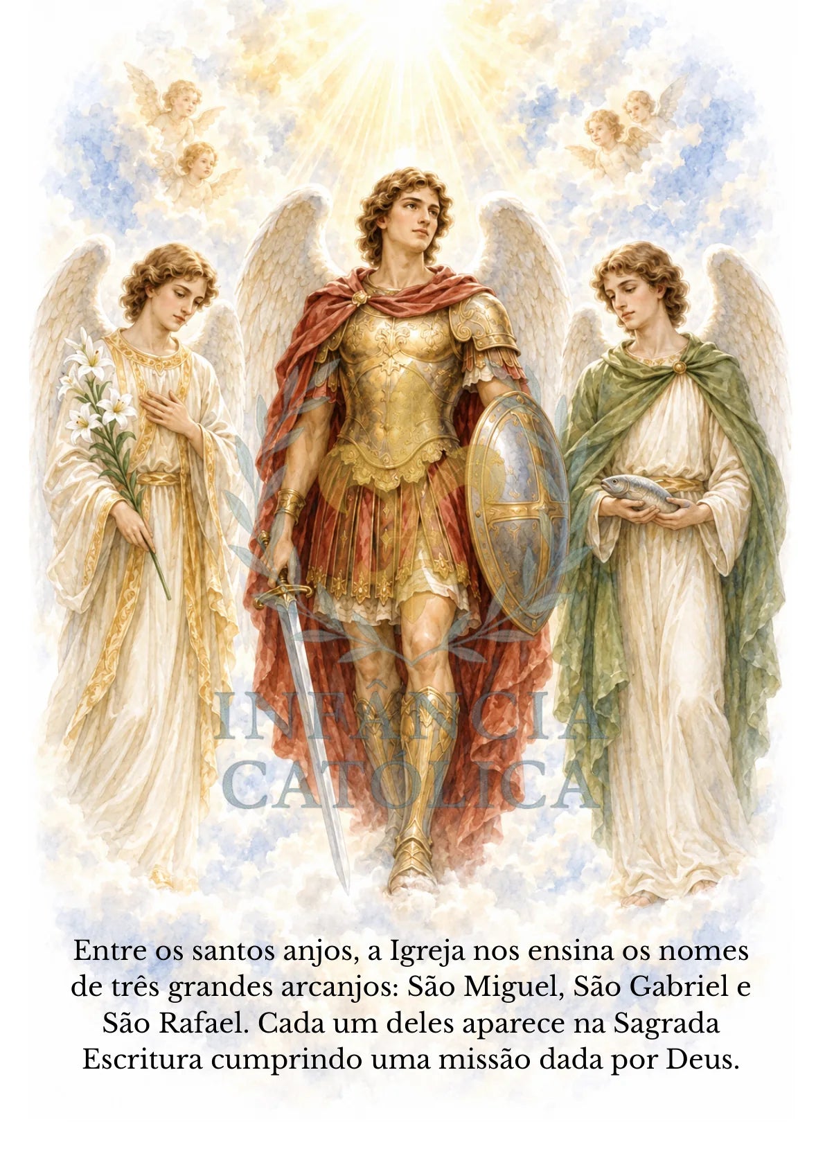 Página do livro Os Três Arcanjos, amostra 1